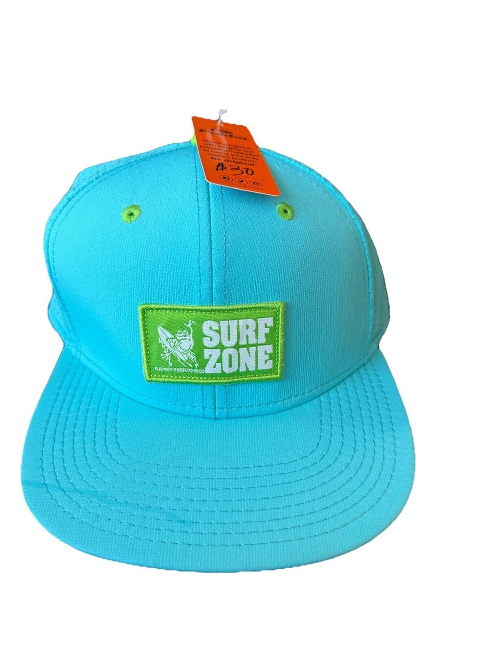 NWT Surf Zone Ramey Puerto Rico Pukka Snapback Hat Teal Green Frog Logo Cap